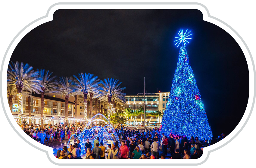 Dazzling light show Camana Bay