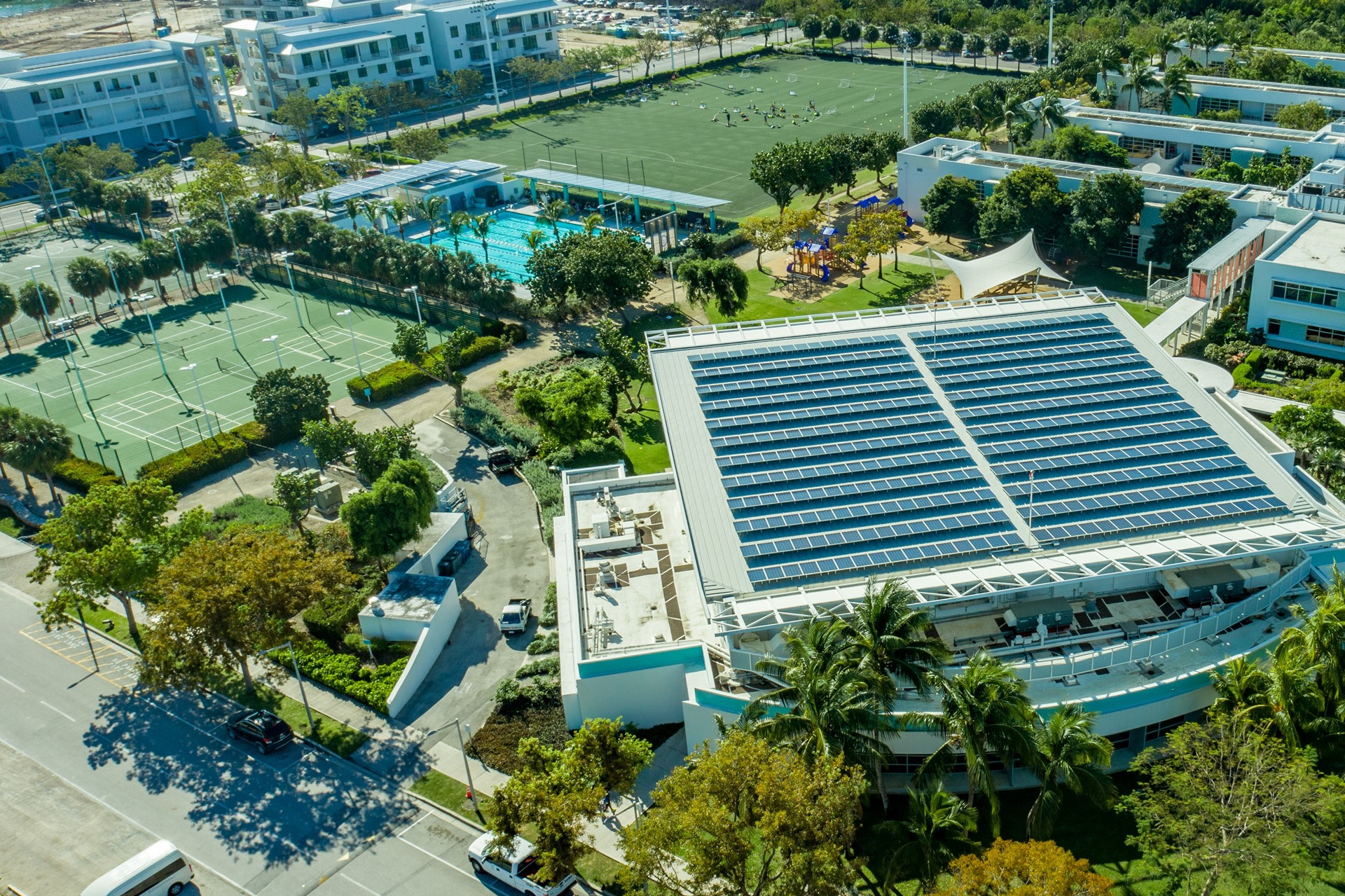 aerial view of sports complex