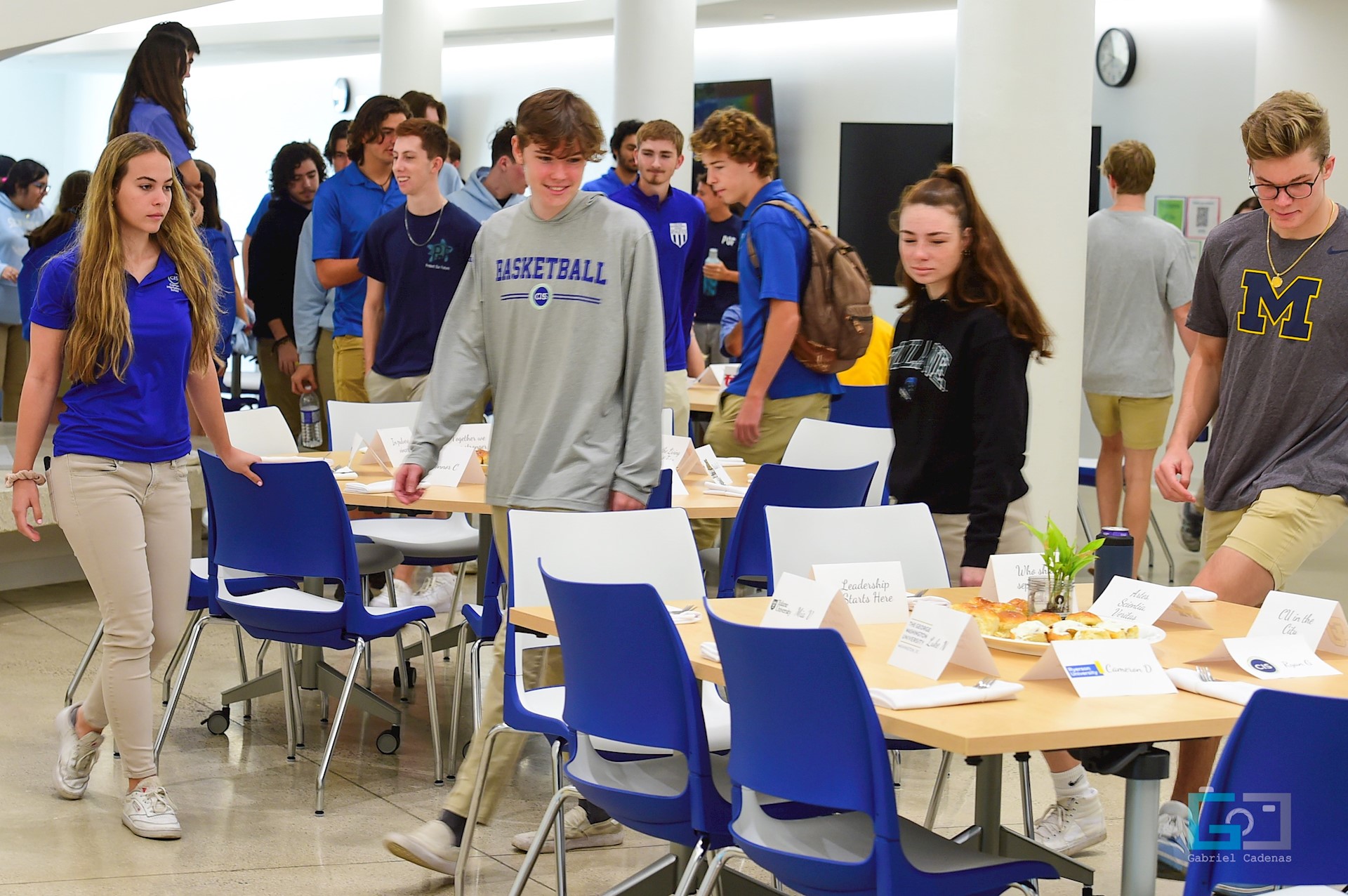 High School Seniors in a lunch room