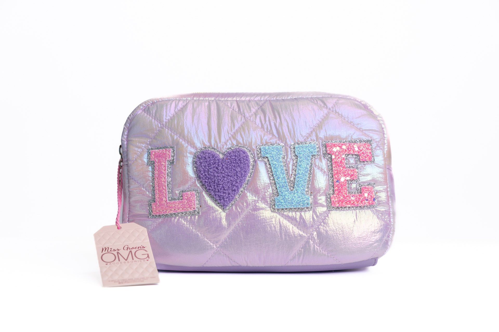 purple LOVE pouch for girls