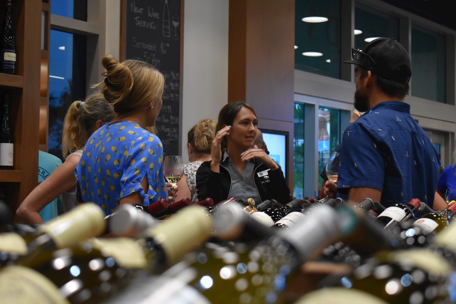 Wine tastings in a casual setting at Blackbeard's in Camana Bay