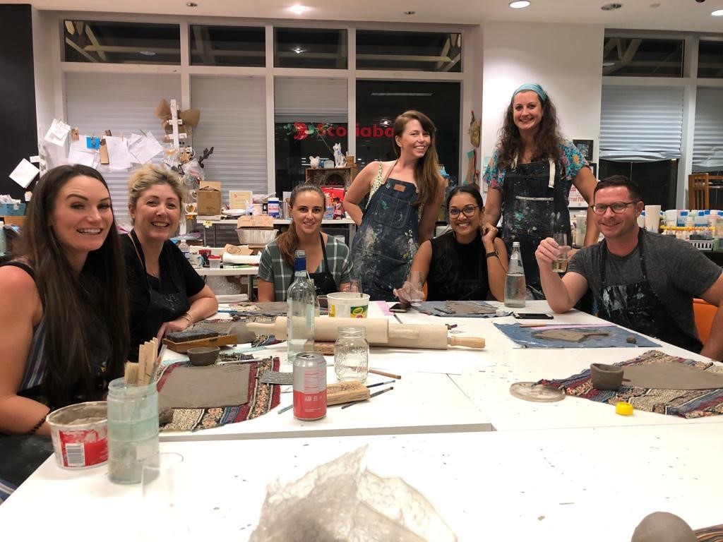 class participants at a clay class