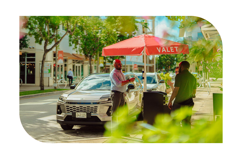 Valet parking at Camana Bay