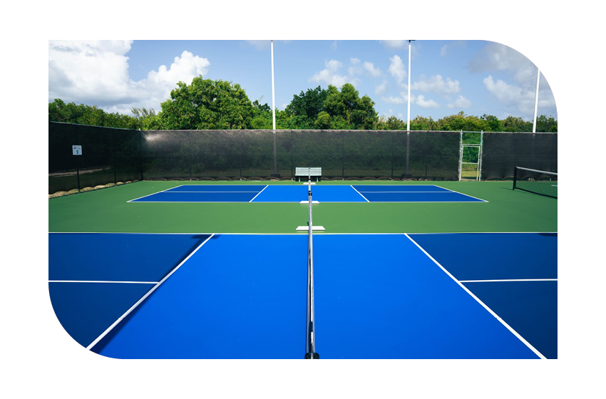 Pickball courts at camana bay festival green
