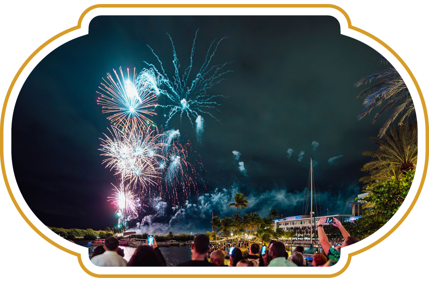 NYE fireworks Camana Bay