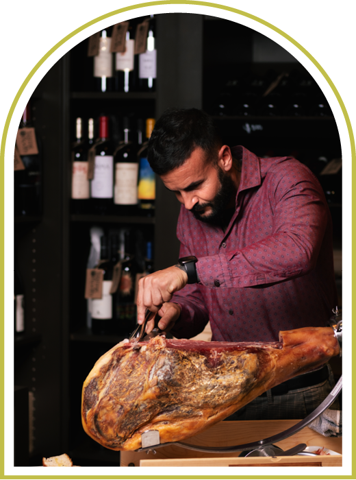 Man cutting meat