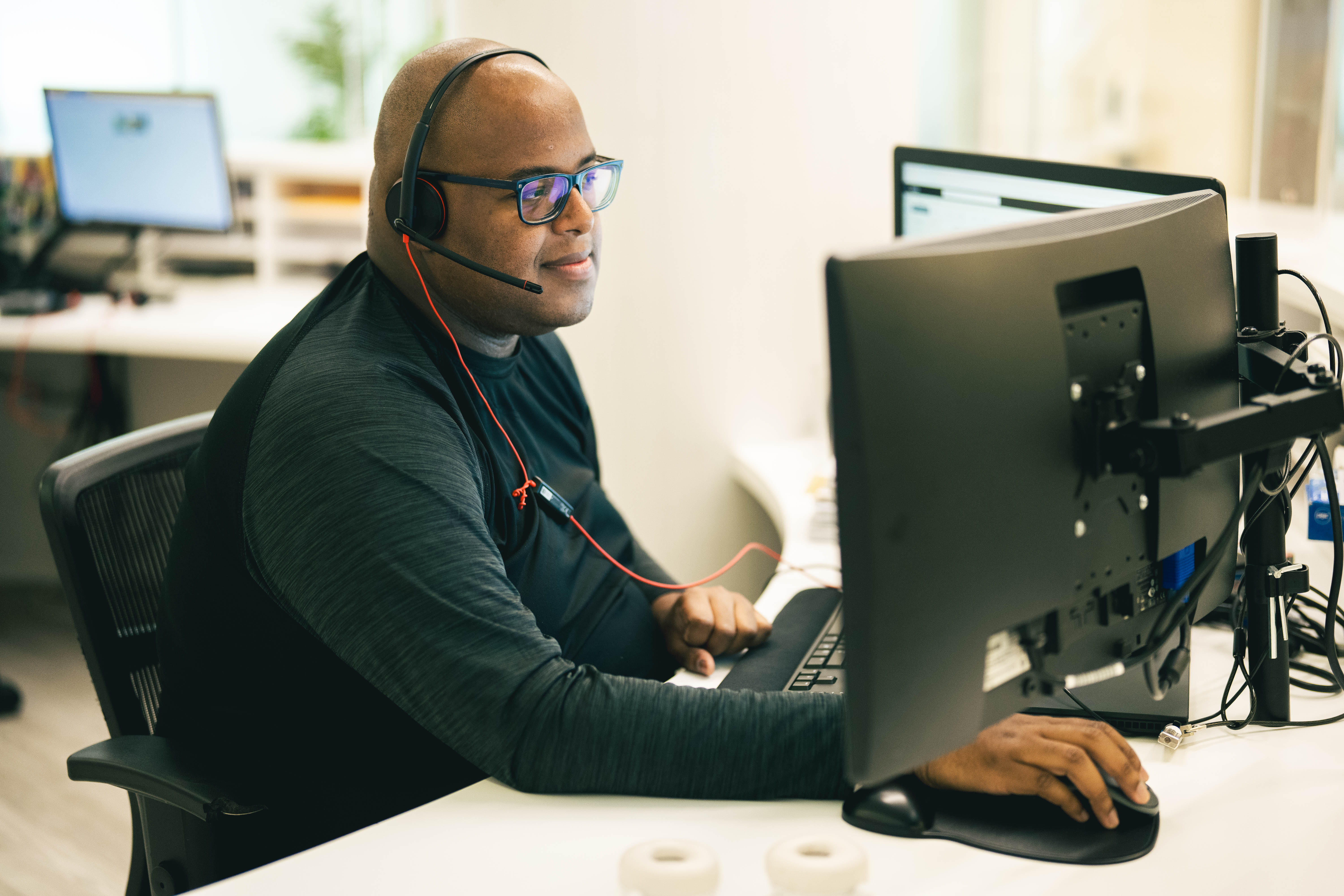 Man using his computer