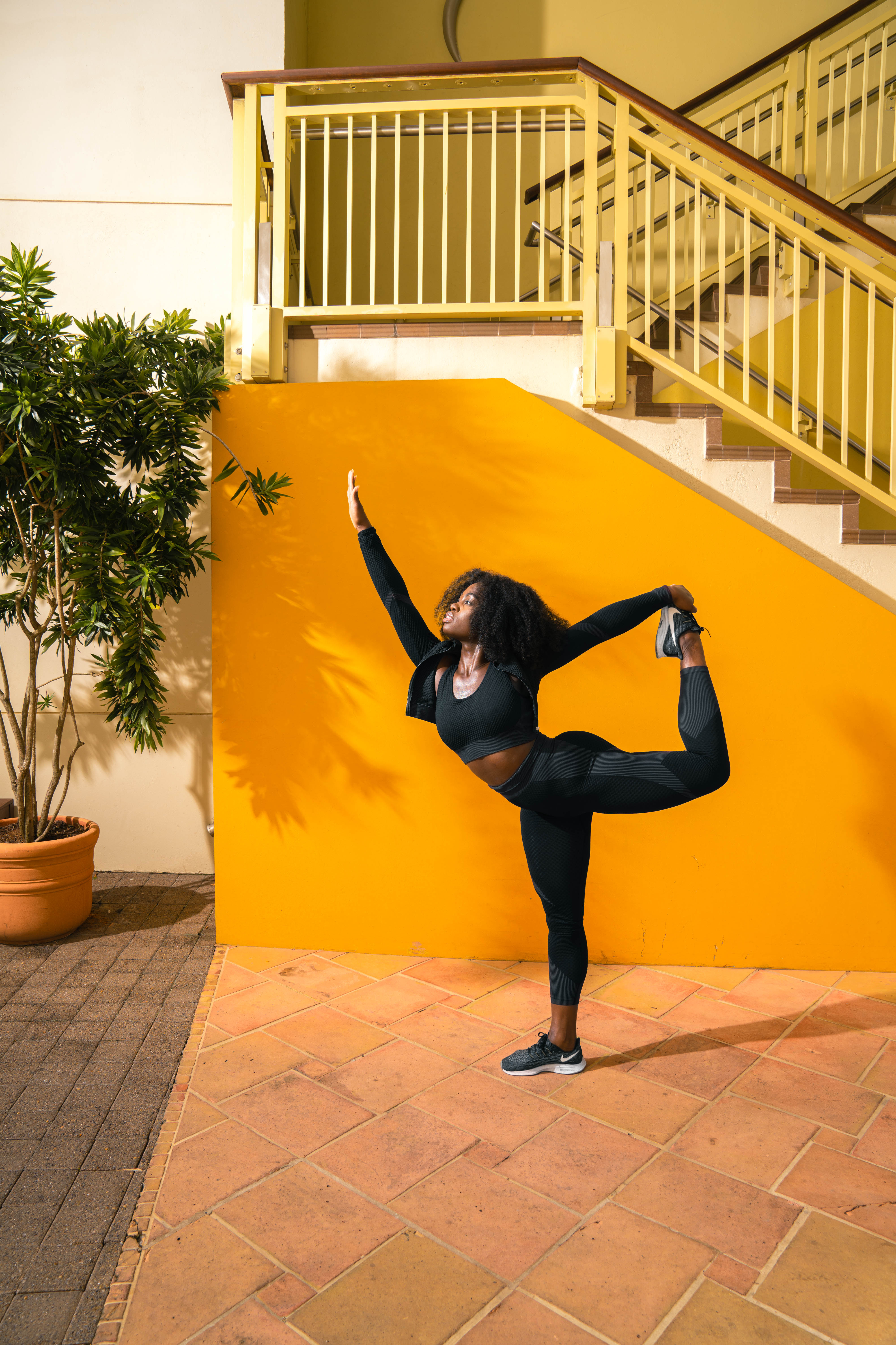 Woman stretching