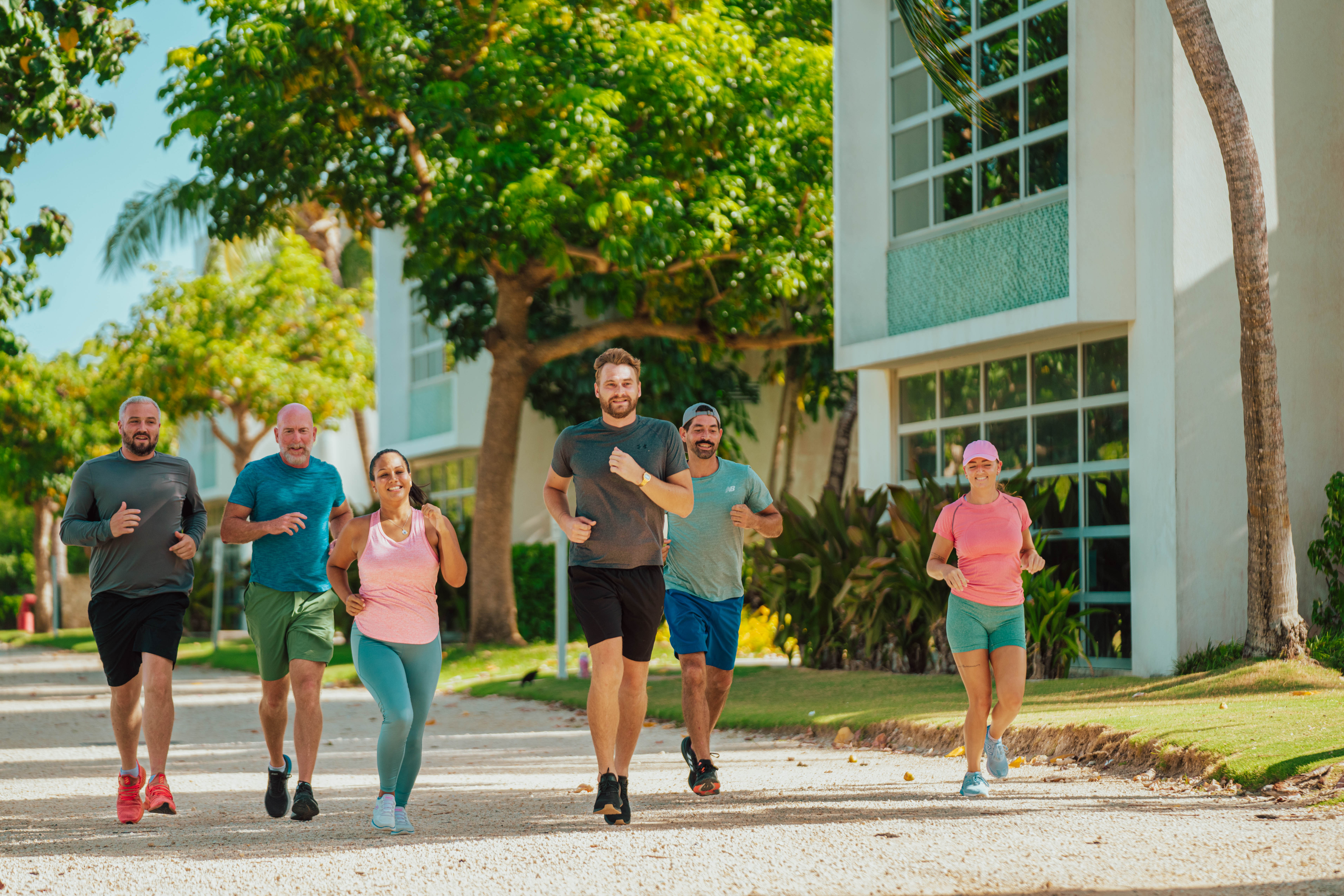 Group of people running